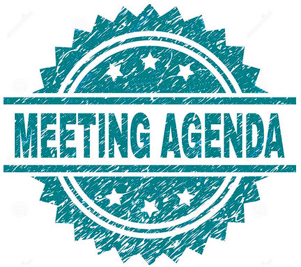 image with words Meeting Agenda which links to the next meeting agenda page