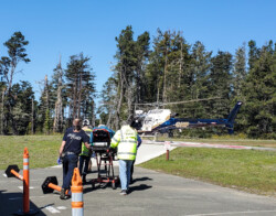 Moving patient to CHP Helo at RCMS