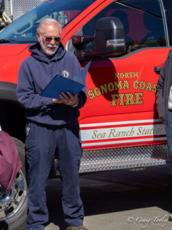 Reverend Powers blesses the engine Reverend Powers blesses the engine