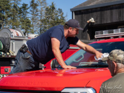 Chief Breier drying the engine Chief Breier drying the engine