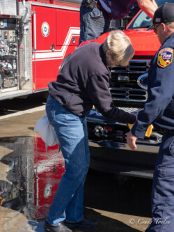 Drying the front bumper Drying the front bumper