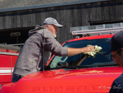 Eric dries the engine Eric dries the engine